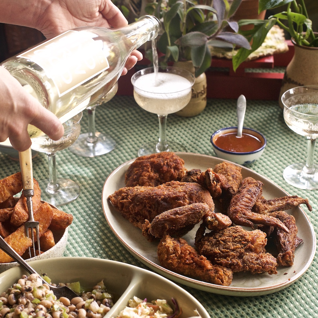 Fried Chicken Paired with Sparkling Wine