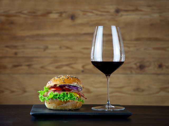 Cheeseburger with Merlot